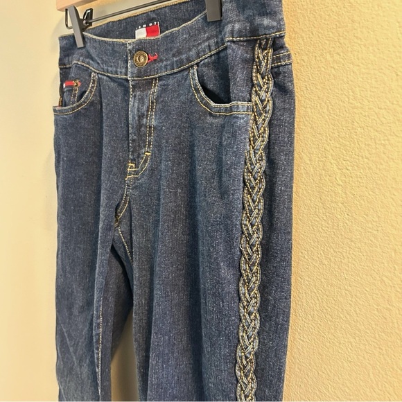 Tommy Hilfiger Bootcut Jeans Womens Size 7 Y2K 2002 Dark Wash Low Rise Vintage - Picture 2 of 10
